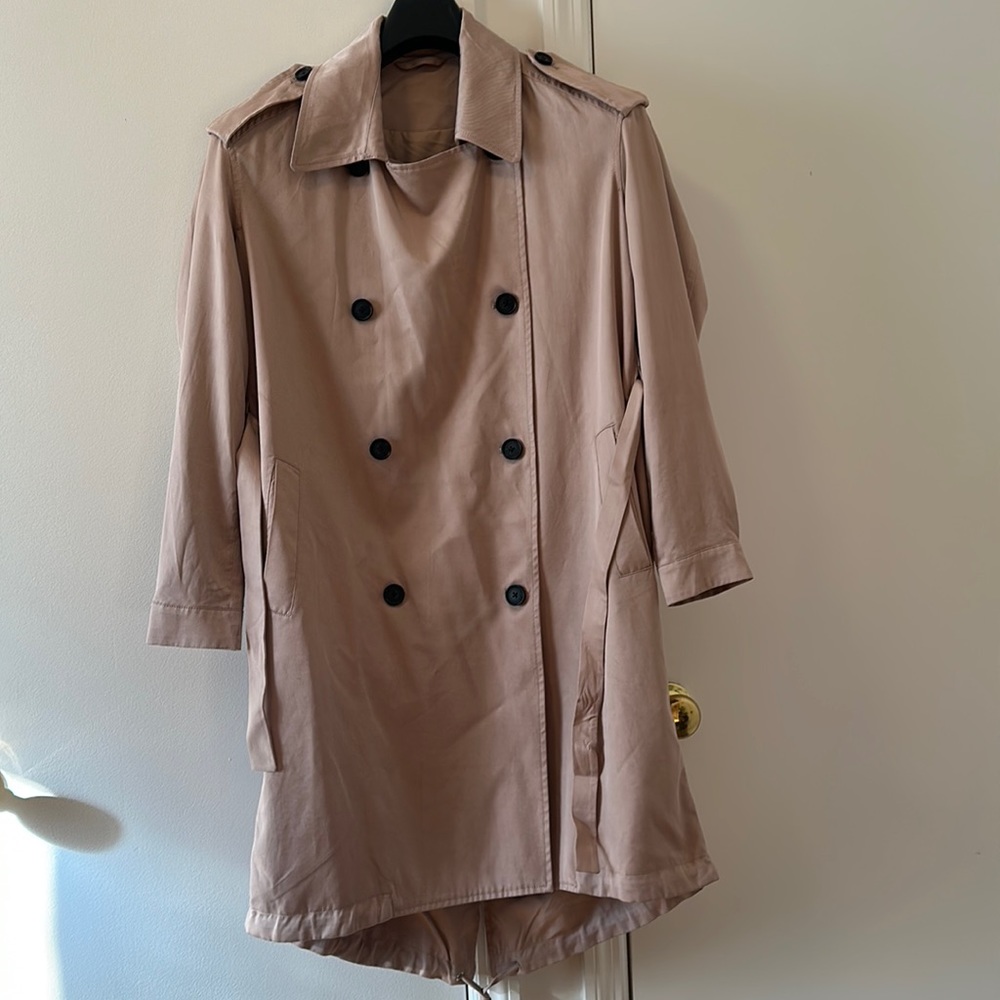 All Saints trench coat, mid-length, worn a few times, 1-2” below knee for a 5’4”